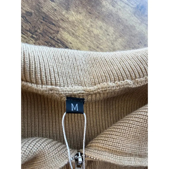 Athmile Womens M Brown Oversize Sweater Quarter Zip Casual - Picture 5 of 8